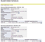 MSU-Northern MyInfo Student Detail  Schedule screen