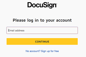 DocuSign Account Screen