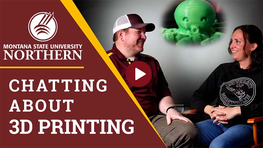 Assistant Professor Aaron Riggin and Instructor of 3D Printing Emilee Luke talk about their different approaches to teaching 3D Printing at MSU-Northern and how it's a valuable skill for students to learn.