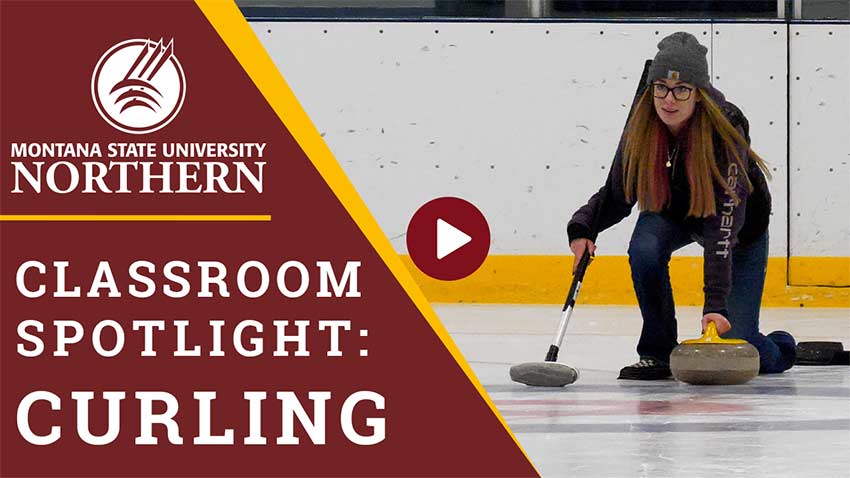 Associate Professor Joshua Meyer talks about the curling class offered at MSU-Northern and how students and community members can get involved in the sport. [Curling student]