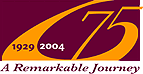75th Anniversary logo [1929-2004 A Remarkable Journey]