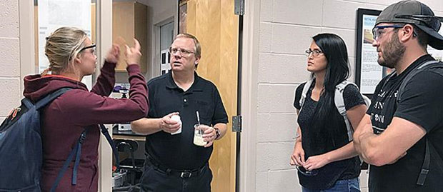 MSU-Northern Associate Professor of Chemistry Gary Succaw with students 